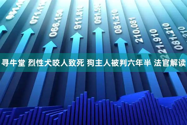 寻牛堂 烈性犬咬人致死 狗主人被判六年半 法官解读